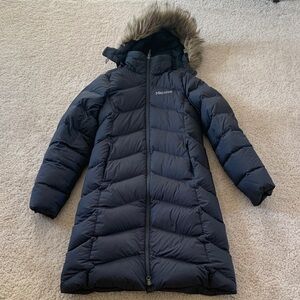 Marmot Montreaux Black Down Puffer Jacket with detachable Faux Fur Hood